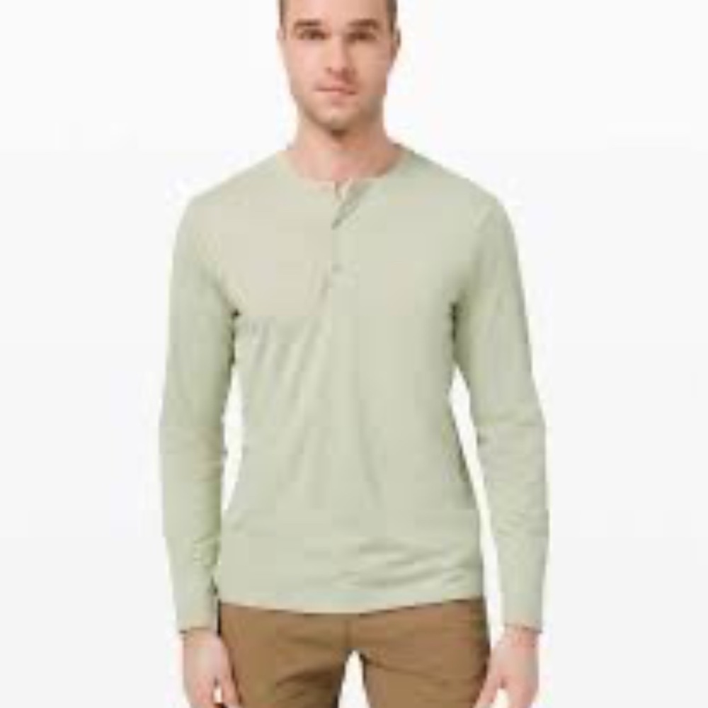 Lululemon The Fundamental Long Sleeve Henley Green Fern 45143